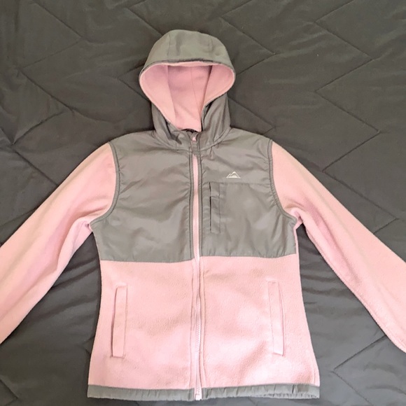 Minus Zero Other - Girls Pink & Grey Fleece Zip Up Hoodie 10/12 EUC Warm, Comfy & Cozy In The Cold